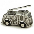 Pewter Finish Fire Truck Bank
